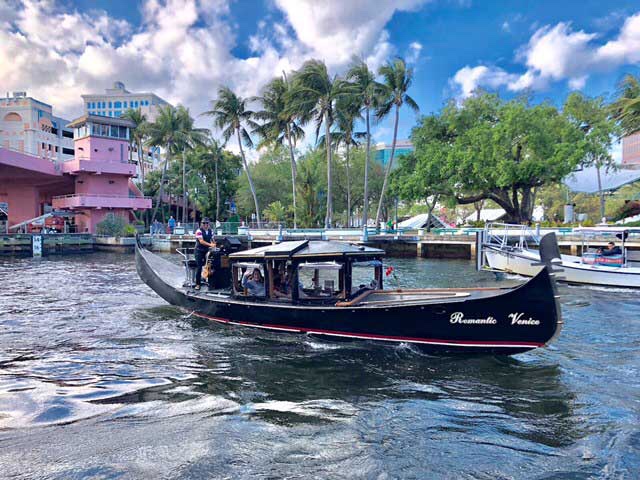 Celebrating the evening of our 19th Wedding Anniversary with a gondola ride in Venice Florida